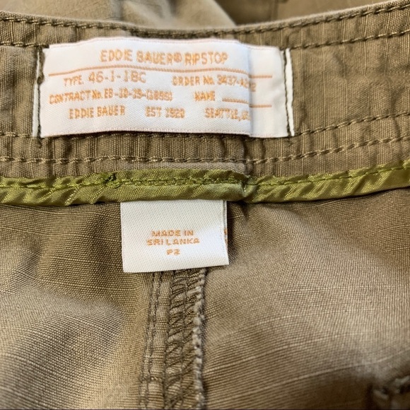 Eddie Bauer Army Green Cargo Shorts Size 2P - Picture 6 of 7